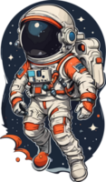 astronauta traje dibujos animados Insignia ai generativo png