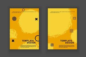 Vector yellow grunge banner template, Flyer template. Abstract background.