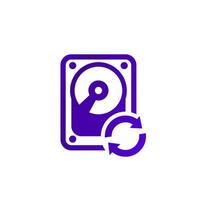 HDD backup, hard drive recovery icon vector