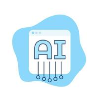 AI service icon for web vector