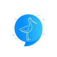 spoonbill line icon, vector art