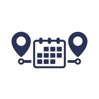 delivery schedule, calendar icon on white vector