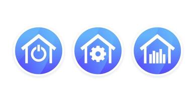 Smart home vector icons with a house