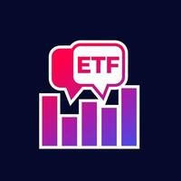 ETF trading icon with a chart, exchange traded funds vector