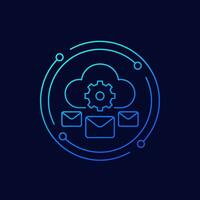 email automation and SaaS icon, linear design vector