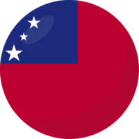 Samoa flag circle 3D cartoon style. png