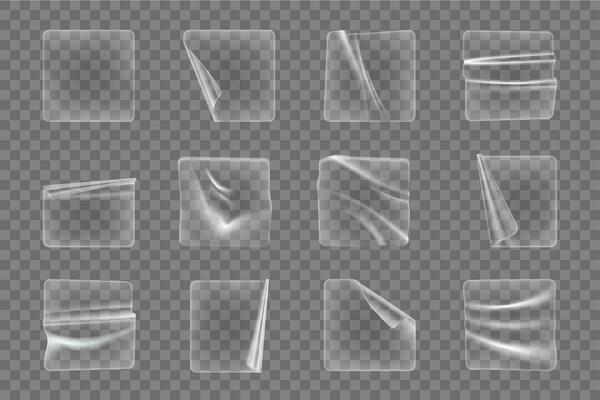 Transparent adhesive square plastic sticker patch