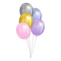 vactor illustration of a bunch of colorful balloons on a white background vector