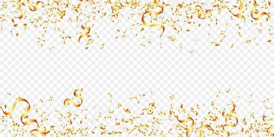 shiny golden confetti and tinsel luxury background vector for festival, decoration, birthday, party celebration and holiday