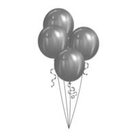 silver helium balloons with reflection for card, party, design, flyer, poster and decor vector