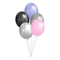 set of balloons isolated on white background vector illustration. Eps 10.