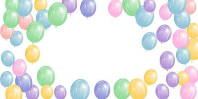 frame colorful balloons vector illustration for your design. rainbow color balloons for party