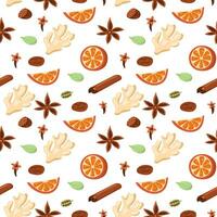 Seamless mulled wine pattern. Vector illustration