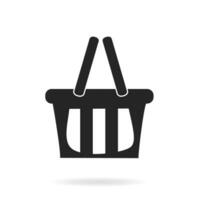 Shopping basket icon. Simple solid style for web template and app. Shop, cart, bag, store, online, purchase, buy, retail, vector illustration design on white background. EPS 10