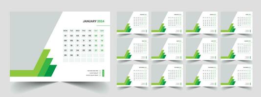 Calendar 2024 week start Monday corporate design planner template vector