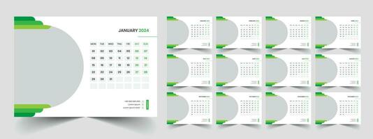 Calendar 2024 week start Monday corporate design planner template vector