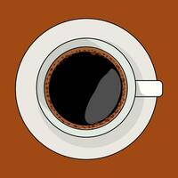 hot coffee in white cup front view latte cappuccino americano espresso mocha cocoa vector illustration