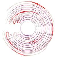 Modern and beautiful artistic circle graphic with red lines vector