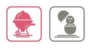 Barbecue and Chick Icon vector