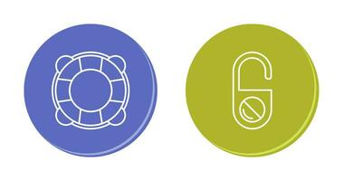 Life Preserver and Do Not Disturb Icon vector