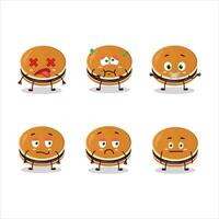 Dorayaki cartoon in character with nope expression vector