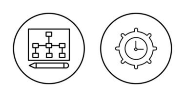 draw hierarchy and time setting  Icon vector