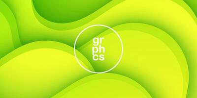 Abstract bright green wave 3d gradient illustration background simple pattern. Cool design. Eps10 vector