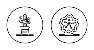 Cactus and Cherry Blossom Icon vector