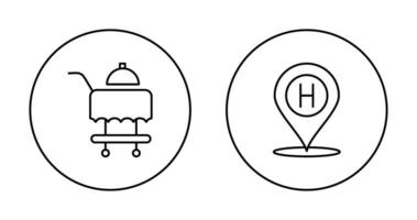 Room Service and Hotel Location Icon vector