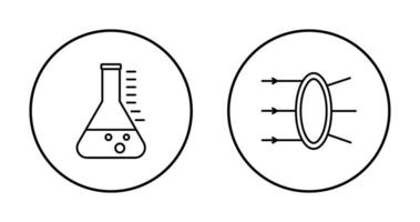 Refraction and beaker Icon vector