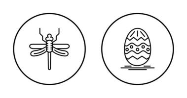 Dragonfly and Easter  Icon vector