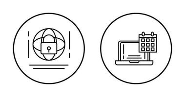 Internet Security and Calendar Icon vector