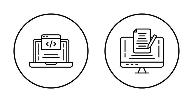 codificación y Nota icono vector