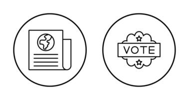 Newspaper and Vote  Icon vector