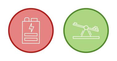 Battery and Seesaw Icon vector