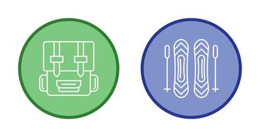Backpack and Ski  Icon vector
