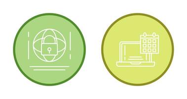 Internet Security and Calendar Icon vector