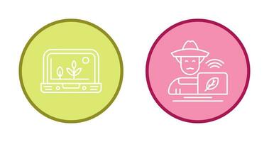 Smart Farm and Farmer Icon vector