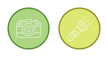 Camera and Flash Light Icon vector