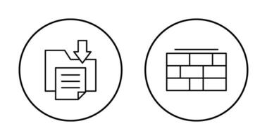 archivo almacenamiento y ladrillo pared icono vector