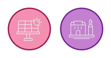 Solar Energy and Factory Icon vector