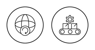 Earth and Conveyor Belt Icon vector