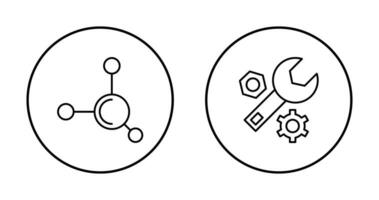 Molecule and Wrench Icon vector