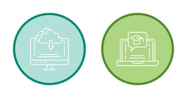 Download and E Learning Icon vector