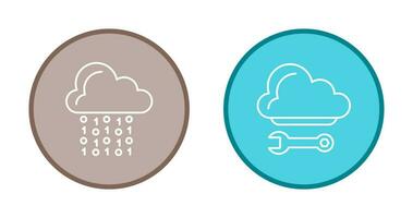 Cloud Coding and Cloud Computing Icon vector