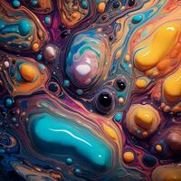 Colorful abstract liquid background, texture, acrylic, sublimation, banner, print. Generative AI photo