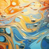 Colorful abstract liquid background, texture, acrylic, sublimation, banner, print. Generative AI photo