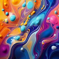 Colorful abstract liquid background, texture, acrylic, sublimation, banner, print. Generative AI photo