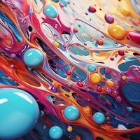 Colorful abstract liquid background, texture, acrylic, sublimation, banner, print. Generative AI photo
