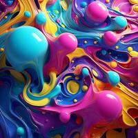 Colorful abstract liquid background, texture, acrylic, sublimation, banner, print. Generative AI photo